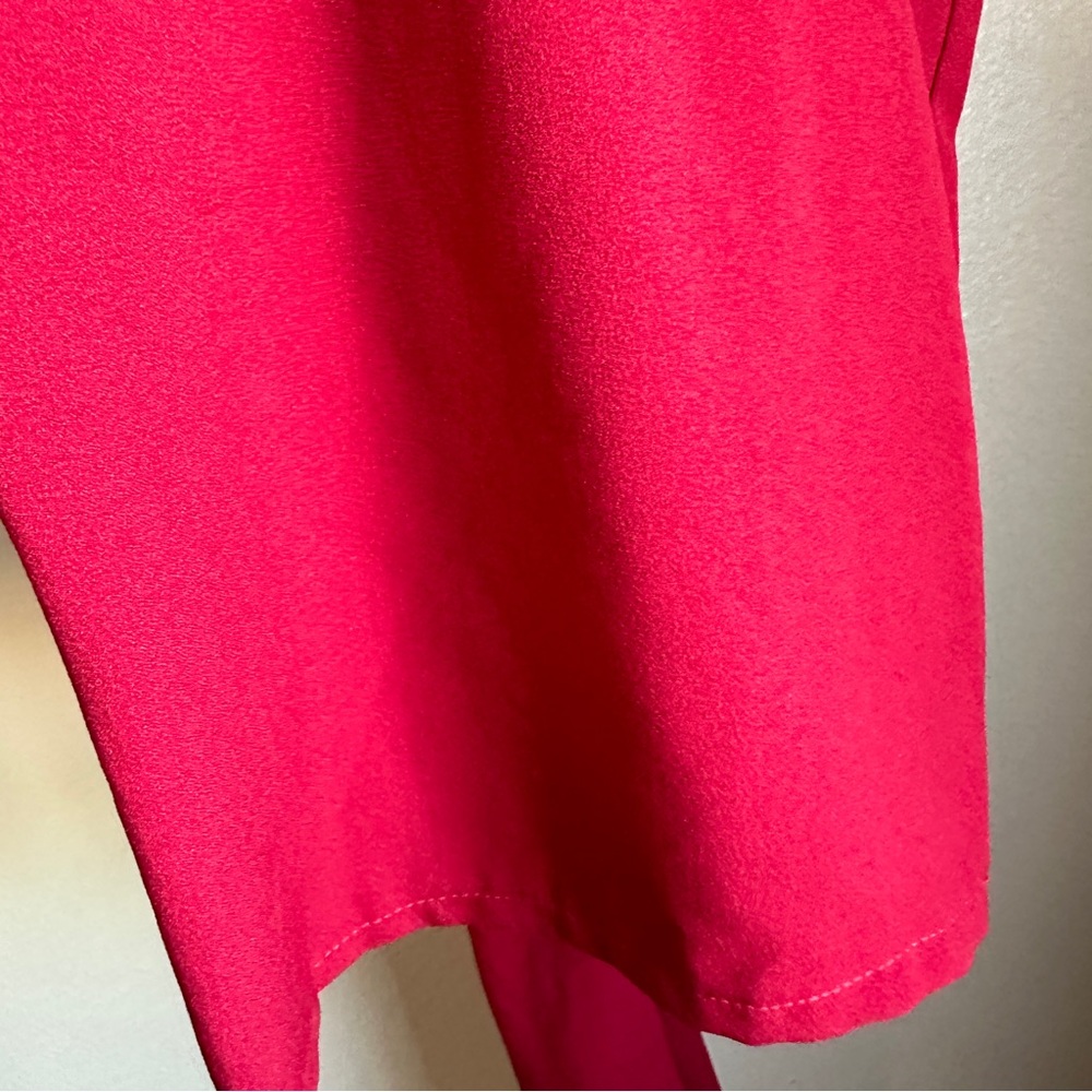 Julia Jordan Red Pantsuit Wide Leg Sz 2 Puff Sleeves - Picture 4 of 12